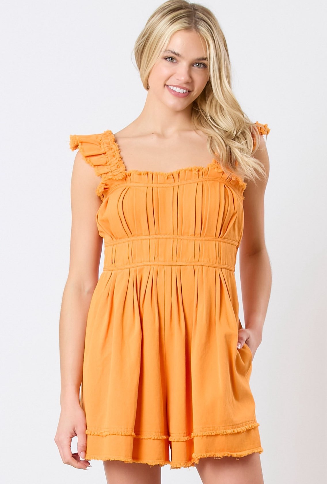 Frayed Pocket Romper