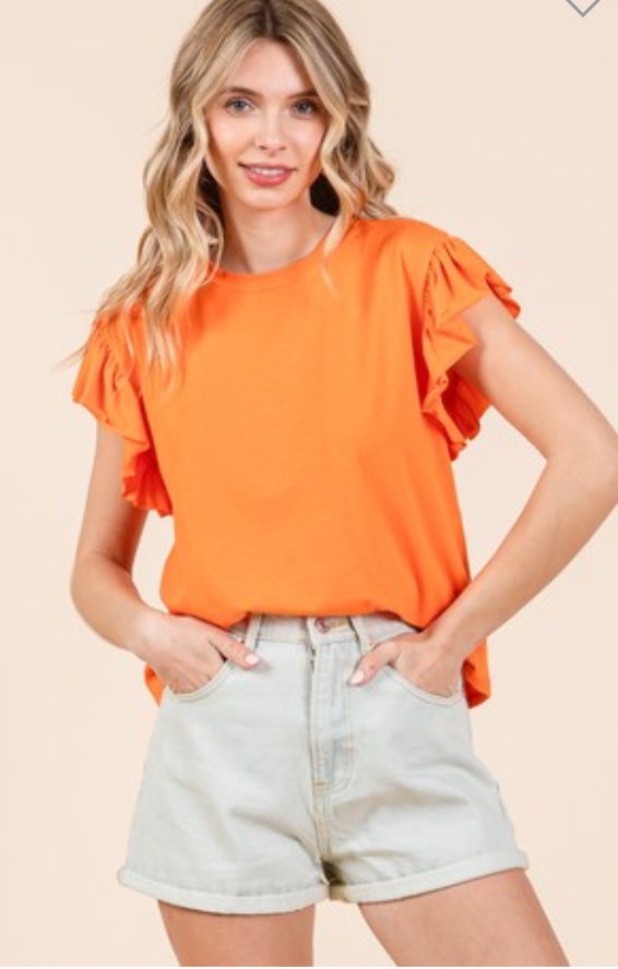 Ruffled Short Sleeve Top