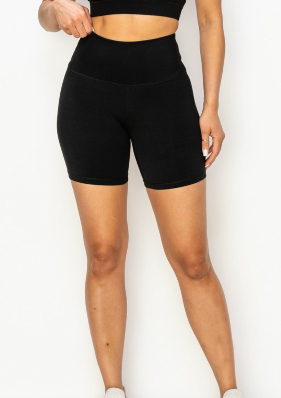 High-waisted biker shorts