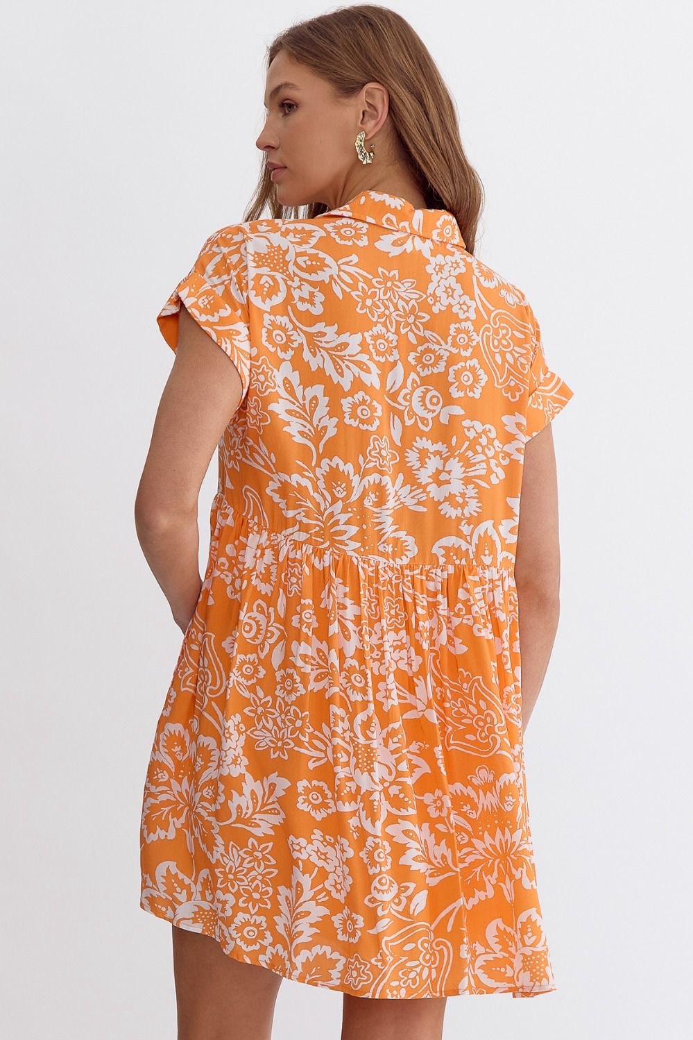 Floral Button Mini Dress