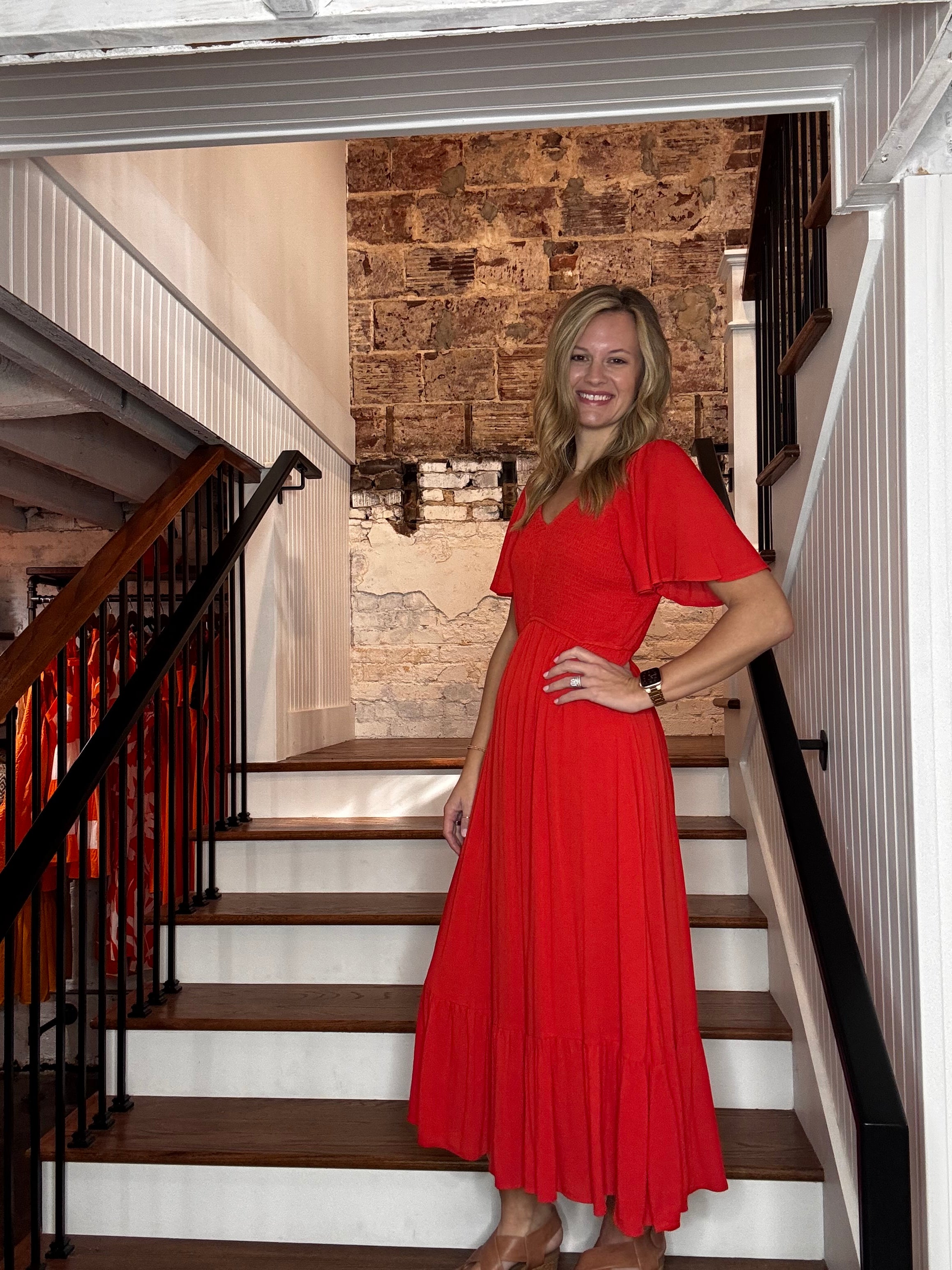 Smocked Flutter Maxi Dress
