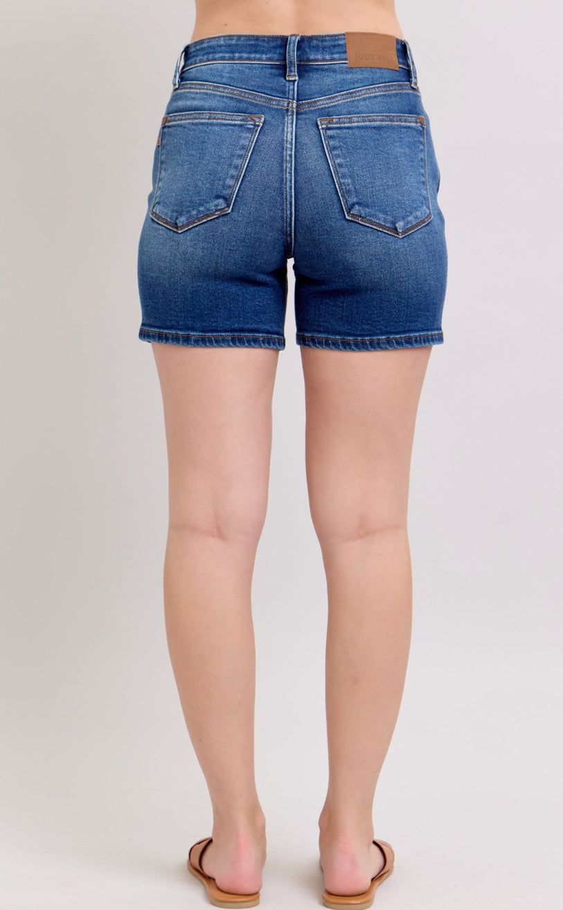 High-rise form-fitting shorts