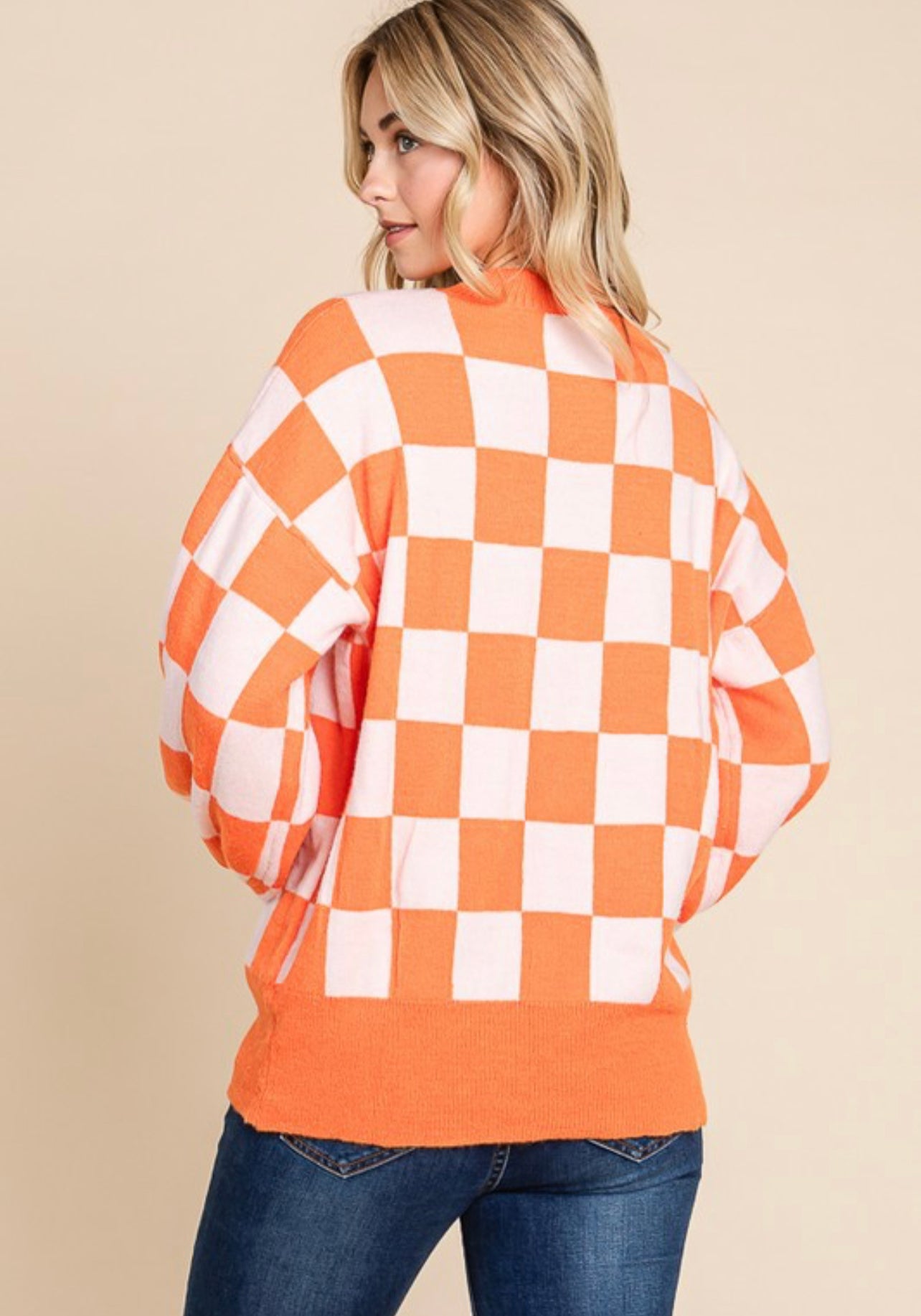 Oversized Checkered Pullover