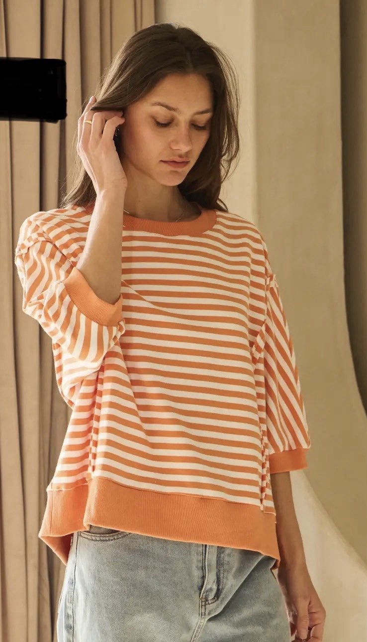 Women’s Loose Striped Pullover