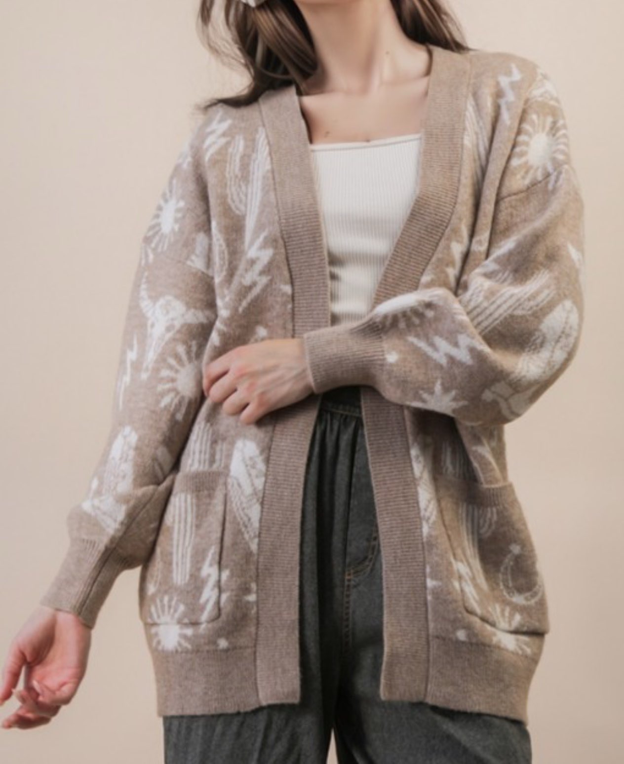 Oversized Open-Front Cardigan