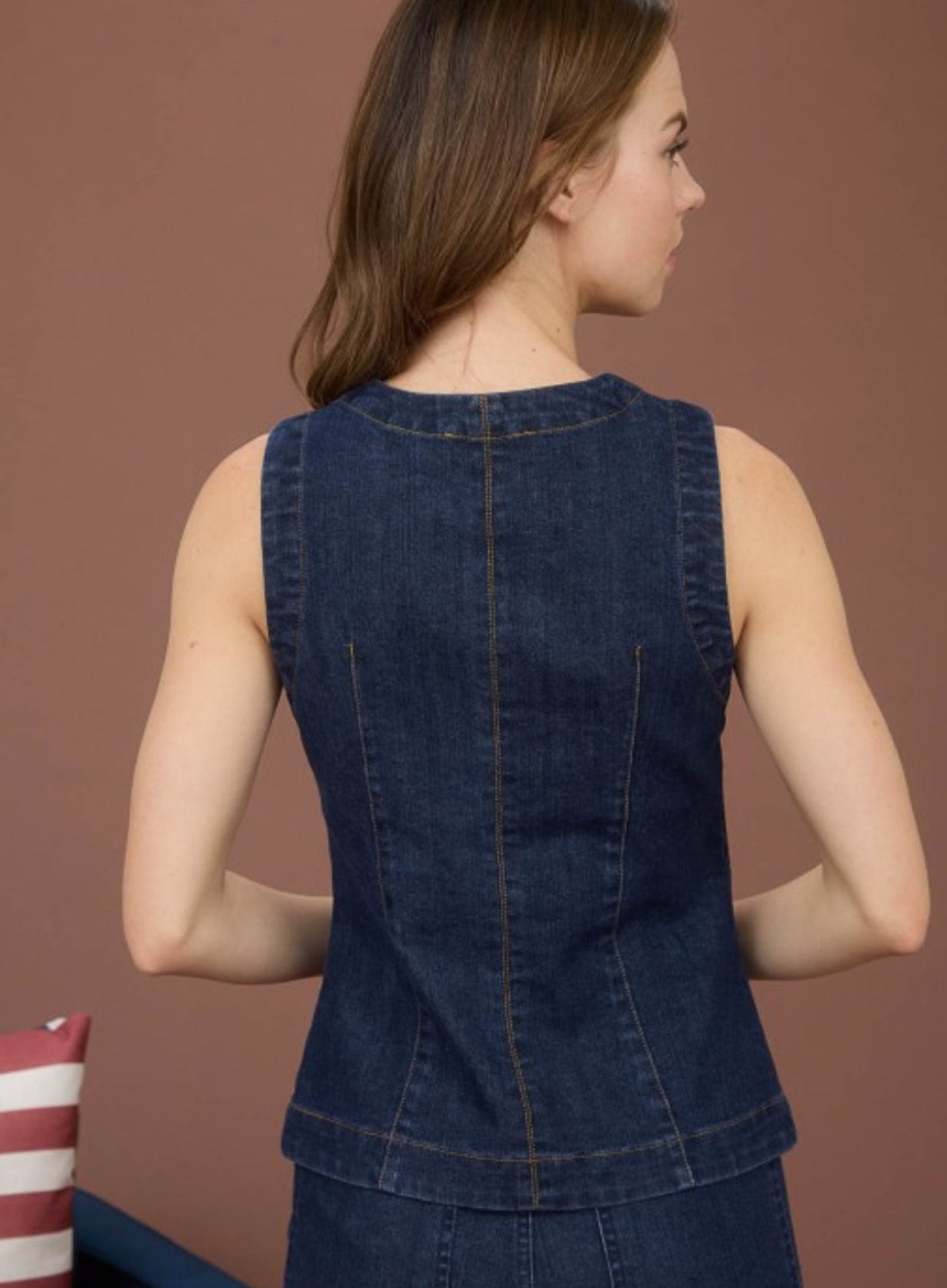 Button-front Sleeveless Top