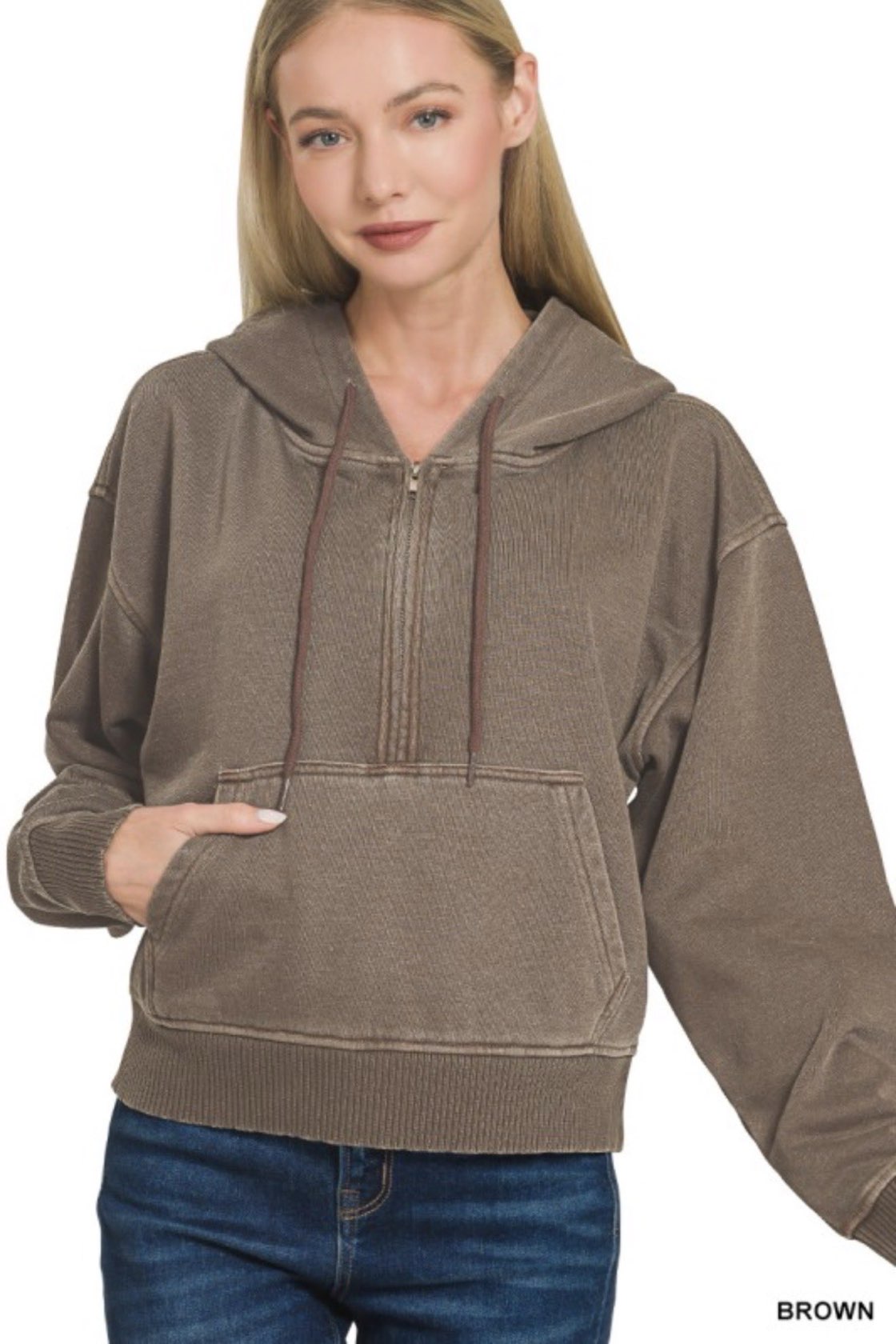 Women’s Cropped Half-Zip Hoodie