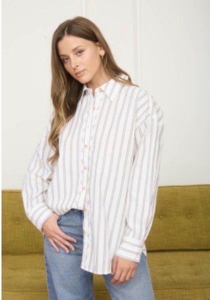 Striped button – up shirt