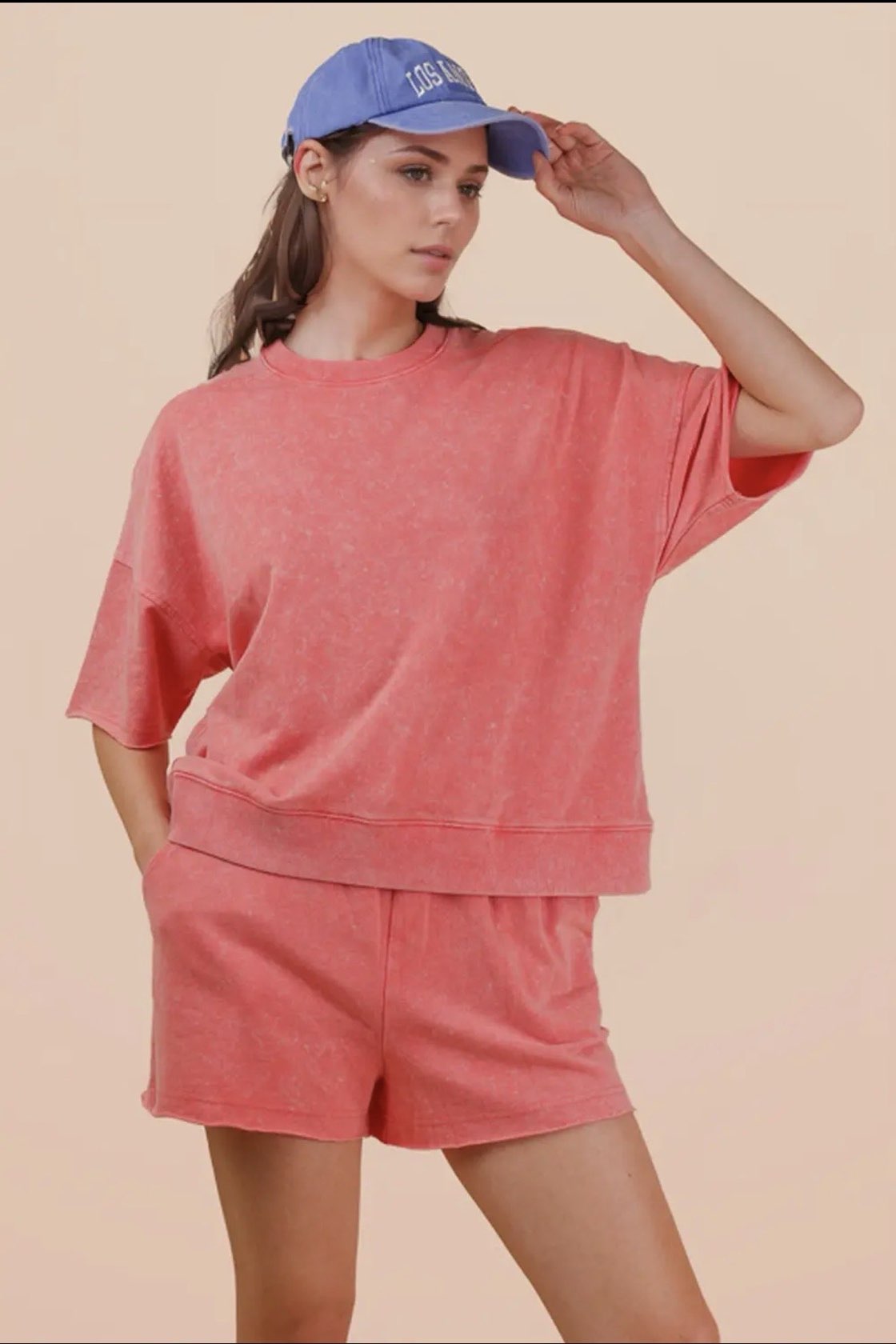 Oversized Cropped Top and Shorts Set