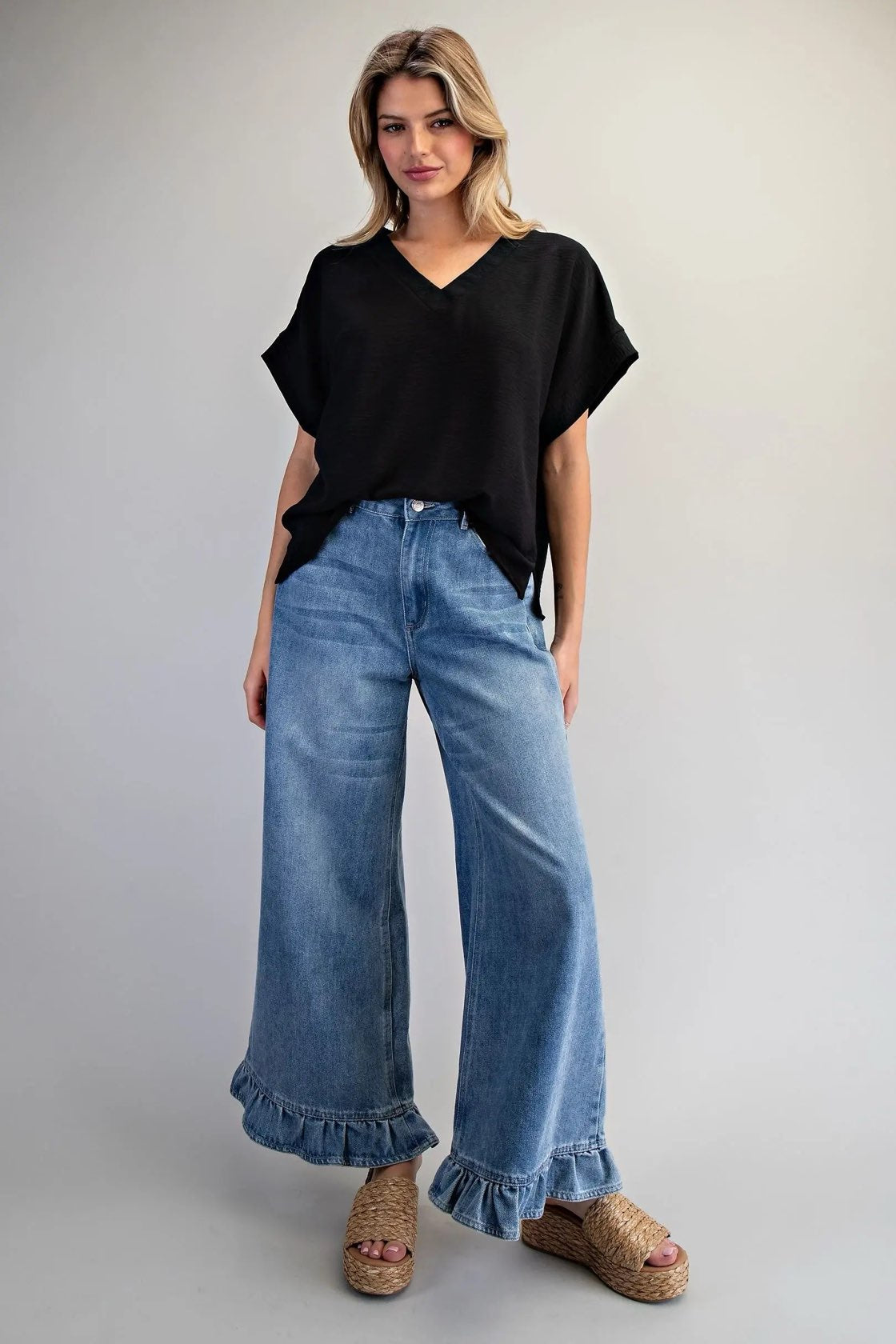 Women’s V-neck Short Sleeve Blouse